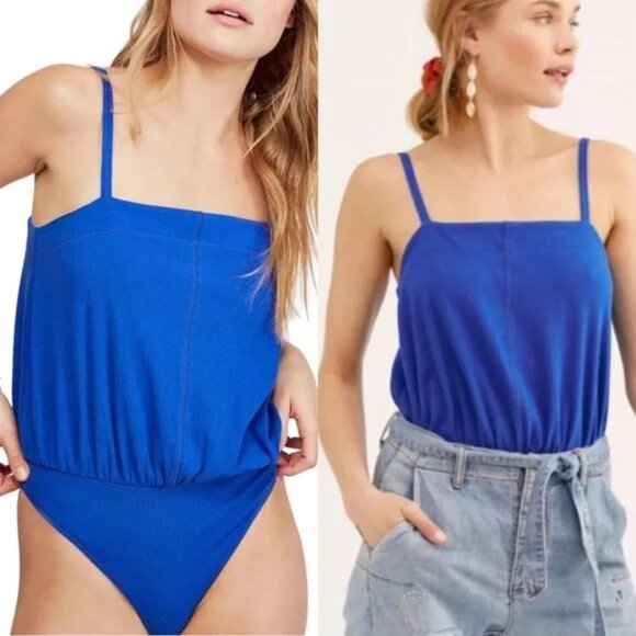 Free People Intimately Marissa Bodysuit in Blue Small - Picture 1 of 10